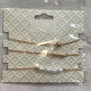 Gold and Pearl Bracelet Trio